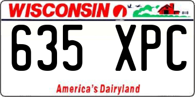 WI license plate 635XPC