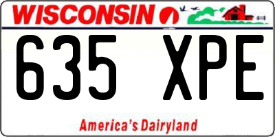 WI license plate 635XPE