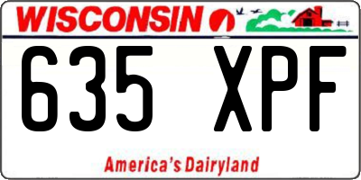 WI license plate 635XPF