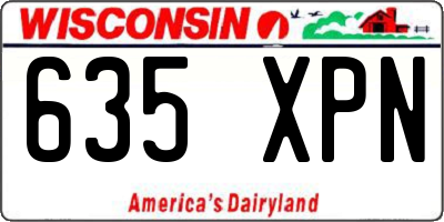WI license plate 635XPN