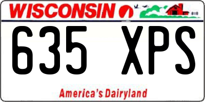 WI license plate 635XPS