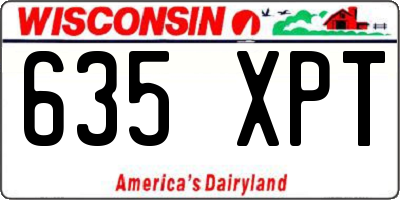 WI license plate 635XPT