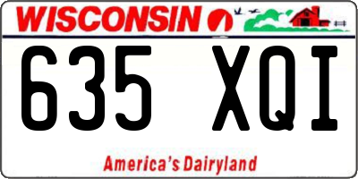 WI license plate 635XQI