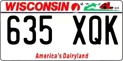 WI license plate 635XQK