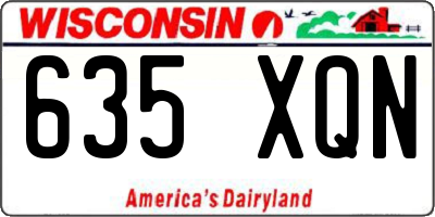 WI license plate 635XQN