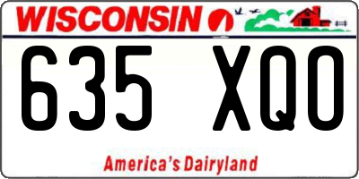 WI license plate 635XQO