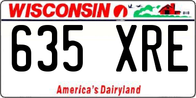 WI license plate 635XRE