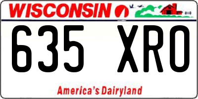 WI license plate 635XRO