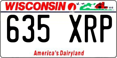 WI license plate 635XRP