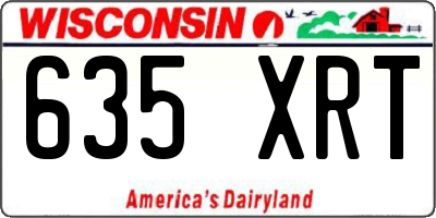 WI license plate 635XRT