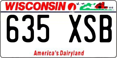 WI license plate 635XSB