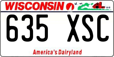 WI license plate 635XSC