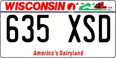 WI license plate 635XSD