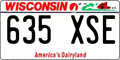 WI license plate 635XSE