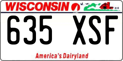 WI license plate 635XSF