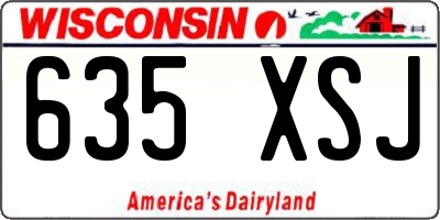 WI license plate 635XSJ