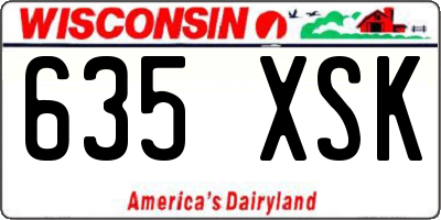 WI license plate 635XSK