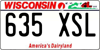 WI license plate 635XSL