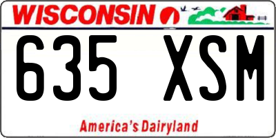 WI license plate 635XSM