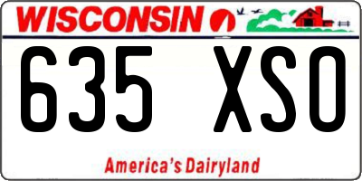 WI license plate 635XSO