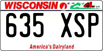 WI license plate 635XSP