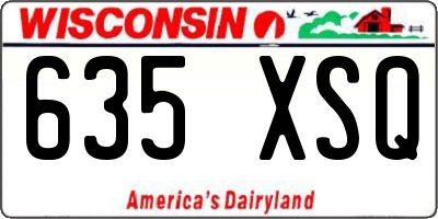 WI license plate 635XSQ