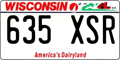 WI license plate 635XSR