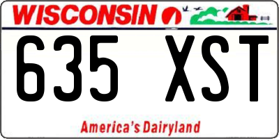 WI license plate 635XST