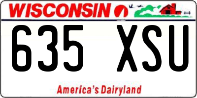 WI license plate 635XSU
