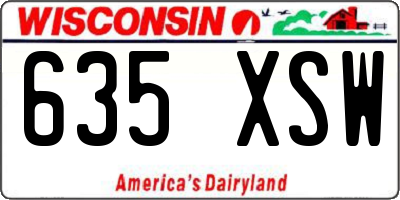 WI license plate 635XSW
