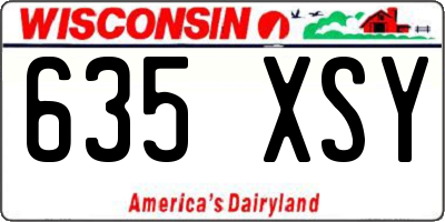 WI license plate 635XSY