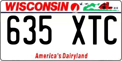 WI license plate 635XTC
