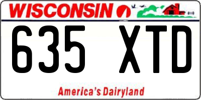 WI license plate 635XTD