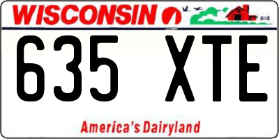 WI license plate 635XTE
