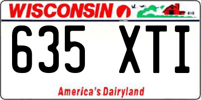WI license plate 635XTI