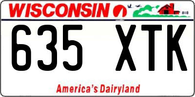 WI license plate 635XTK