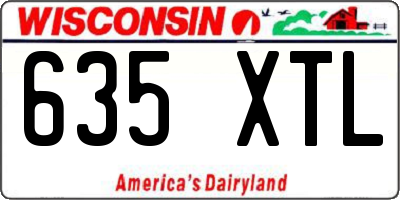 WI license plate 635XTL