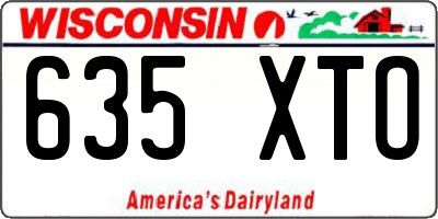 WI license plate 635XTO