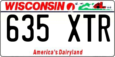 WI license plate 635XTR