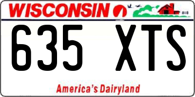 WI license plate 635XTS