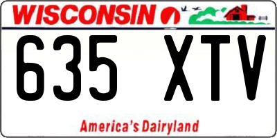WI license plate 635XTV