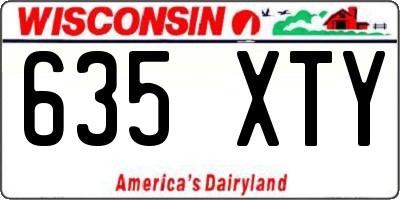 WI license plate 635XTY