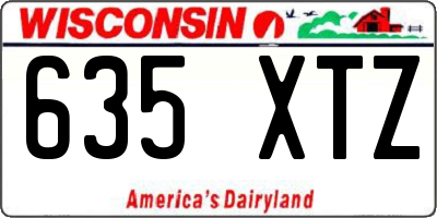 WI license plate 635XTZ