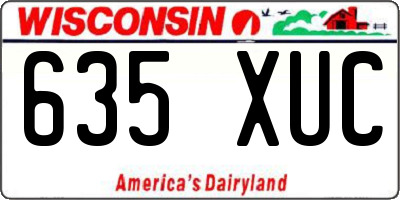 WI license plate 635XUC