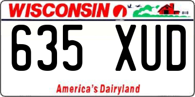 WI license plate 635XUD