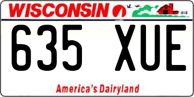 WI license plate 635XUE