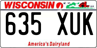 WI license plate 635XUK