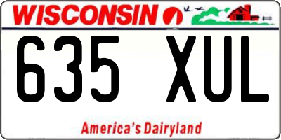 WI license plate 635XUL
