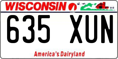 WI license plate 635XUN