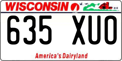 WI license plate 635XUO